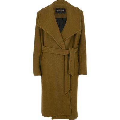 Khaki green robe coat